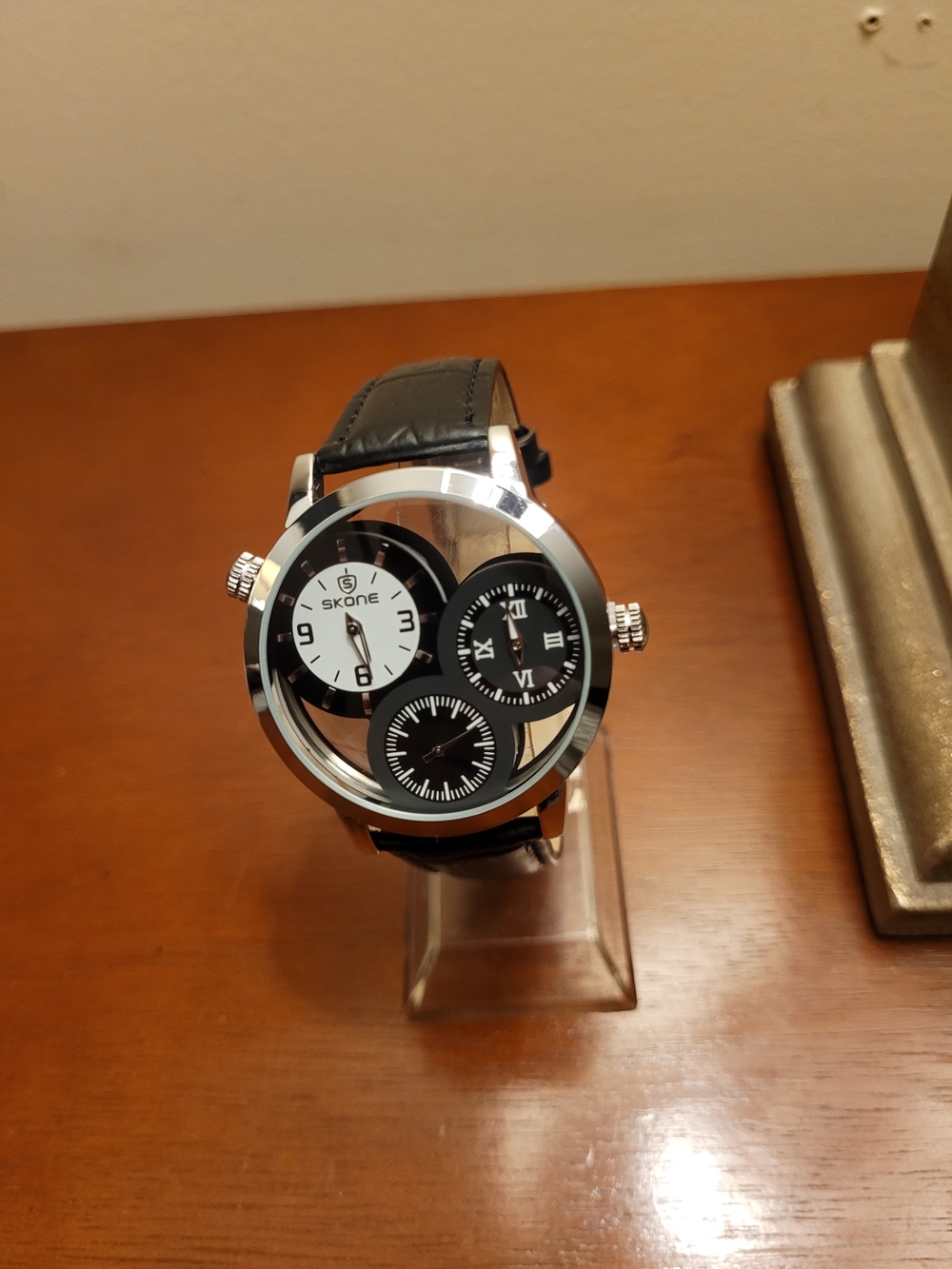 Brand New Skone Silver and Black Multi-Dial Men's Watch